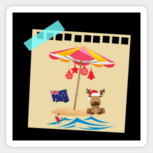 Beach Reindeer Sticker